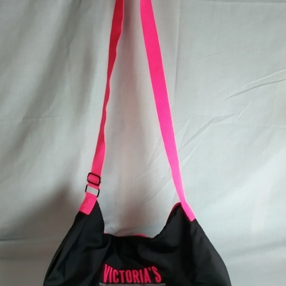 Victorias Secret Sport Zip  Duffle Gym Bag Hot Pink Black,Adjustable Strap * - Picture 6 of 10